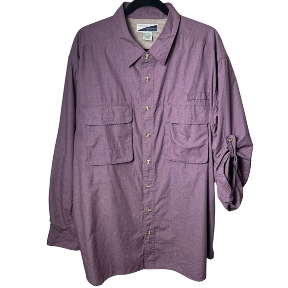 Exofficio Insect Shield Purple Lightweight Button up Outdoors Camping Hiking XXL - Picture 2 of 9